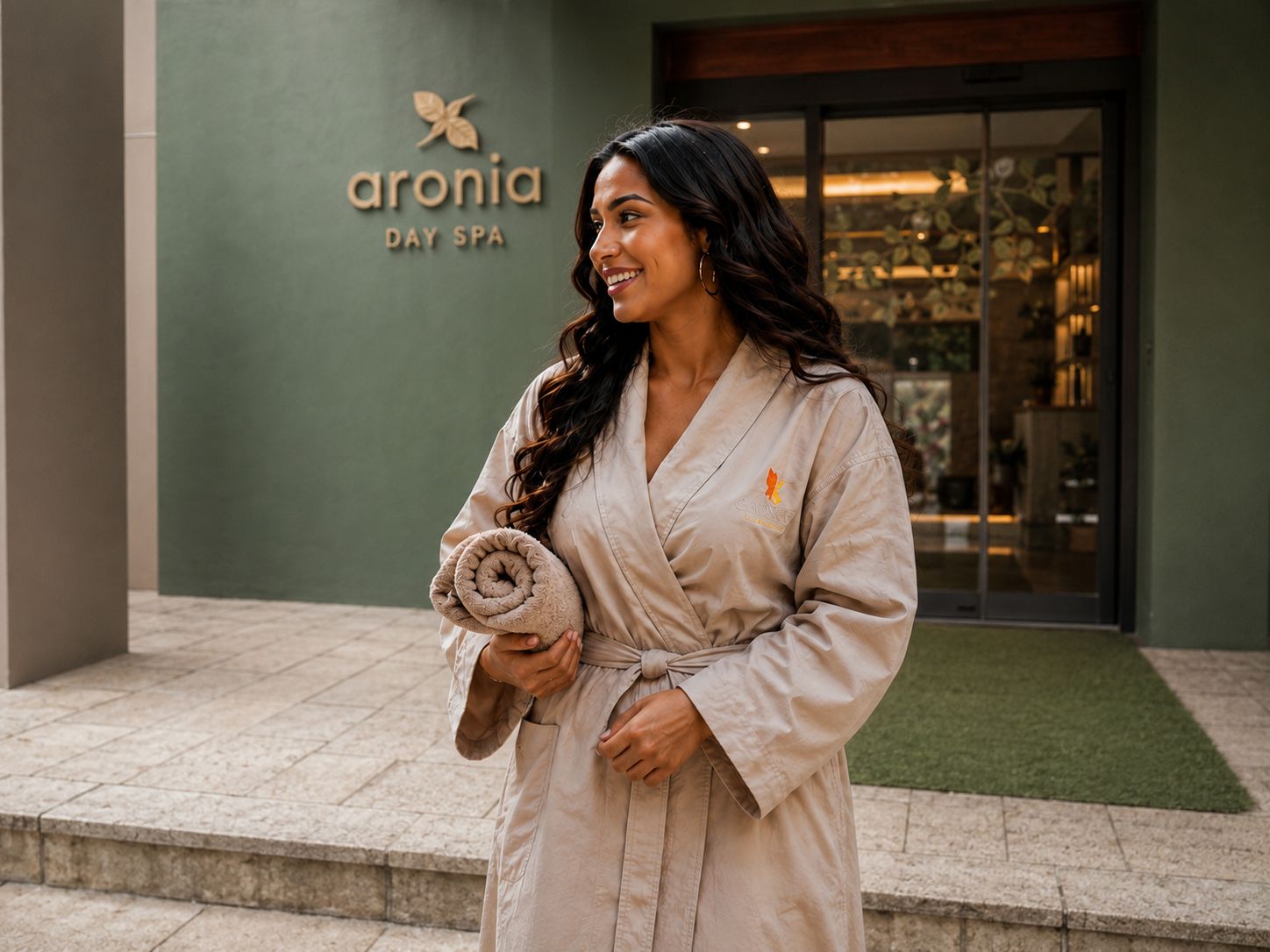 Aronia Day Spa outdoor swimming pool and relaxation area
